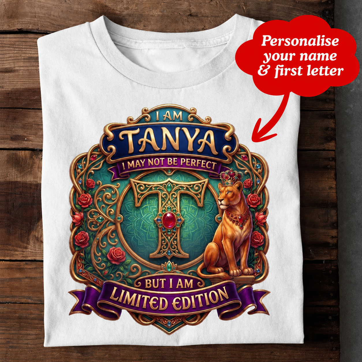 014-02- Personalise Your Name T-shirt For Women