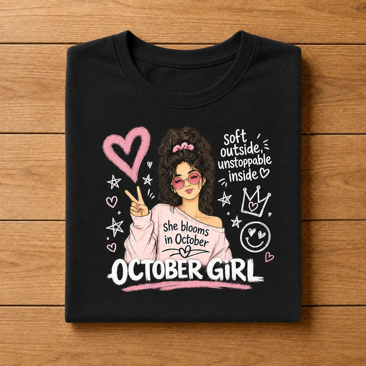 010-19- October Girl Tee | Soft & Unstoppable
