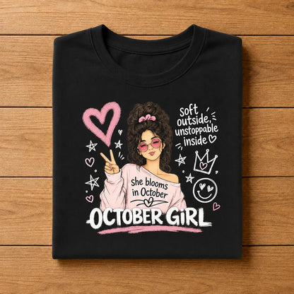 010-19- October Girl Tee | Soft & Unstoppable